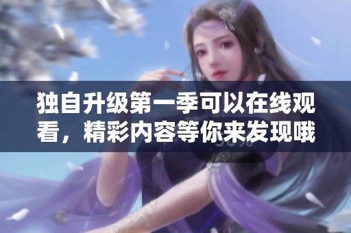 独自升级第一季可以在线观看，精彩内容等你来发现哦