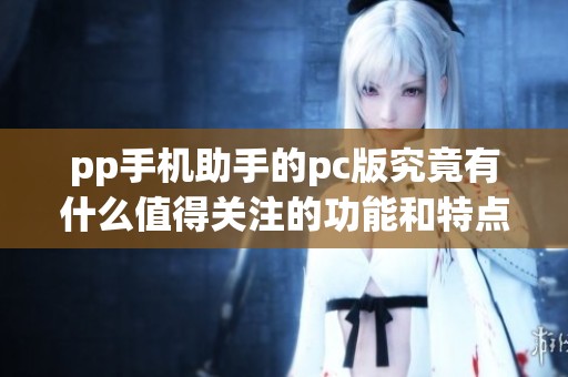 pp手机助手的pc版究竟有什么值得关注的功能和特点呢？快来了解一下吧！