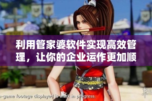 利用管家婆软件实现高效管理，让你的企业运作更加顺畅