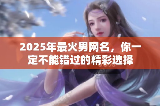 2025年最火男网名，你一定不能错过的精彩选择