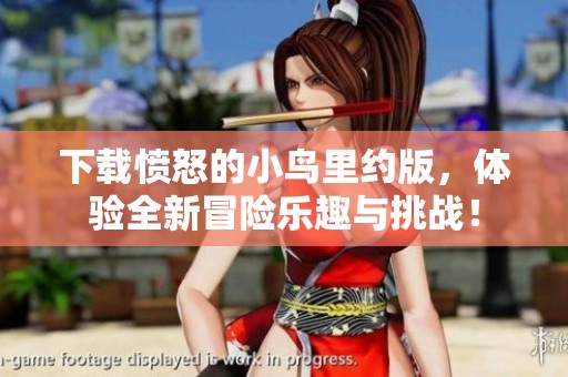 下载愤怒的小鸟里约版，体验全新冒险乐趣与挑战！