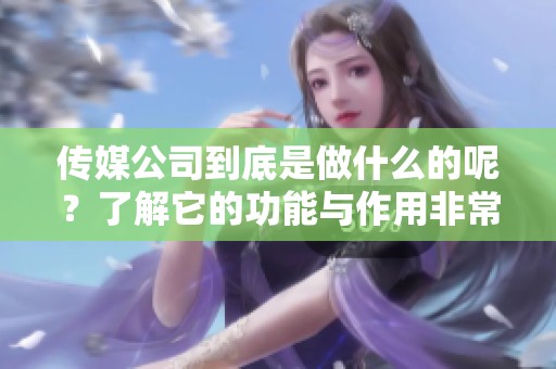 传媒公司到底是做什么的呢？了解它的功能与作用非常重要