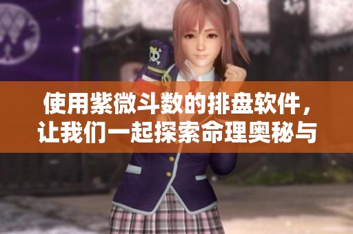 使用紫微斗数的排盘软件，让我们一起探索命理奥秘与人生走向