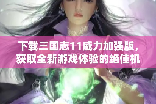 下载三国志11威力加强版，获取全新游戏体验的绝佳机会