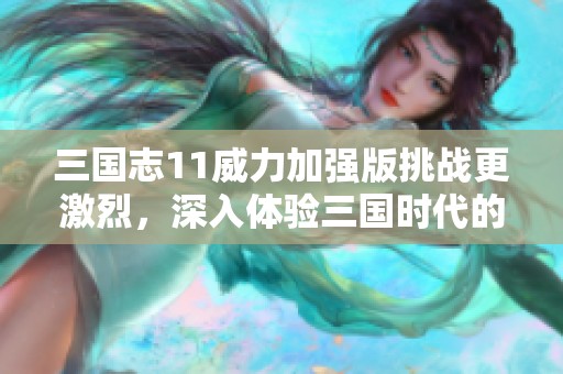 三国志11威力加强版挑战更激烈，深入体验三国时代的传奇与荣耀