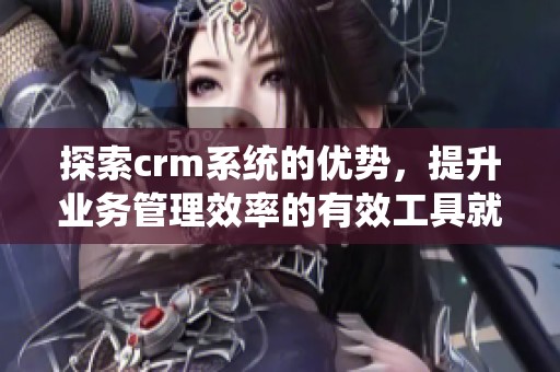 探索crm系统的优势，提升业务管理效率的有效工具就选17.com