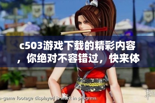 c503游戏下载的精彩内容，你绝对不容错过，快来体验吧！