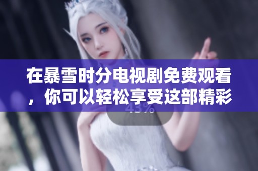 在暴雪时分电视剧免费观看，你可以轻松享受这部精彩的作品内容