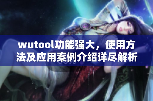 wutool功能强大，使用方法及应用案例介绍详尽解析