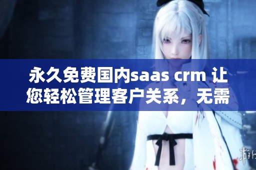 永久免费国内saas crm 让您轻松管理客户关系，无需额外费用的选择
