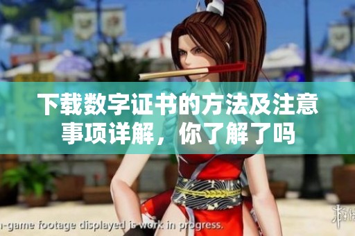 下载数字证书的方法及注意事项详解，你了解了吗