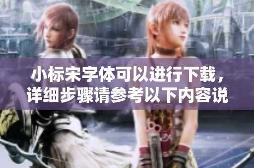 小标宋字体可以进行下载，详细步骤请参考以下内容说明和教程。