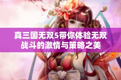 真三国无双5带你体验无双战斗的激情与策略之美