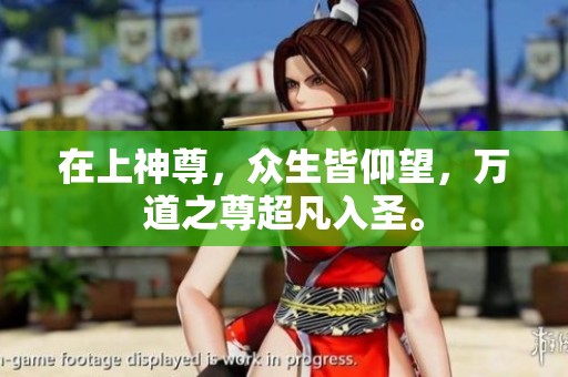 在上神尊，众生皆仰望，万道之尊超凡入圣。