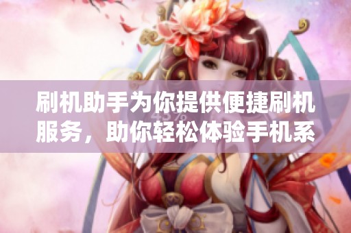 刷机助手为你提供便捷刷机服务，助你轻松体验手机系统的全新升级