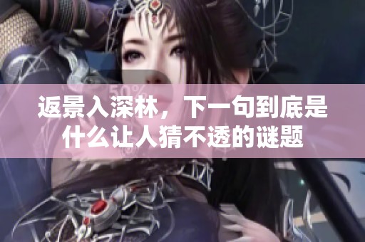 返景入深林，下一句到底是什么让人猜不透的谜题