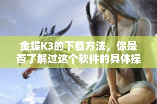 金蝶K3的下载方法，你是否了解过这个软件的具体操作呢