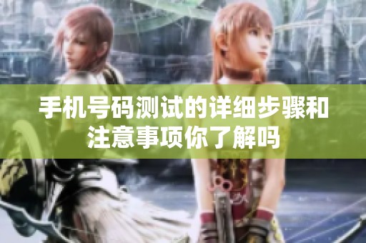 手机号码测试的详细步骤和注意事项你了解吗
