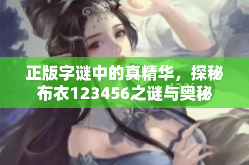 正版**中的真精华，探秘布衣123456之谜与奥秘