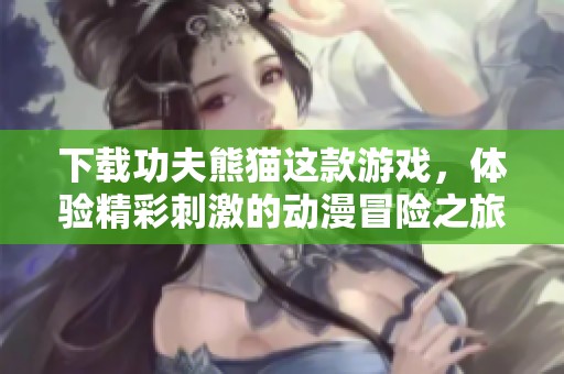 下载功夫熊猫这款游戏，体验精彩刺激的动漫冒险之旅