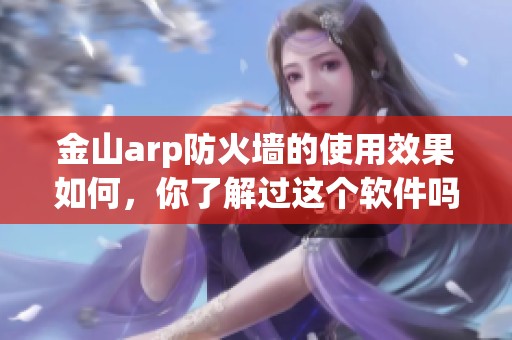 金山arp防火墙的使用效果如何，你了解过这个软件吗