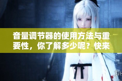 音量调节器的使用方法与重要性，你了解多少呢？快来一起探索吧！