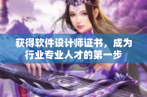 获得软件设计师证书，成为行业专业人才的第一步